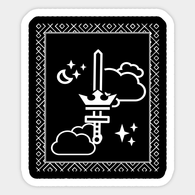 Tarot Card - Ace of Swords - White Sticker by ballhard